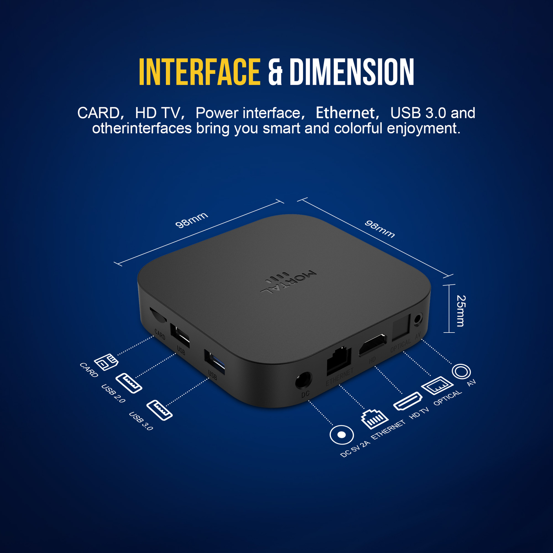 Mortal X5S 3518, управляемый 8K hd wififi6 с голосовым управлением bluetooth network TVBOX pic 8