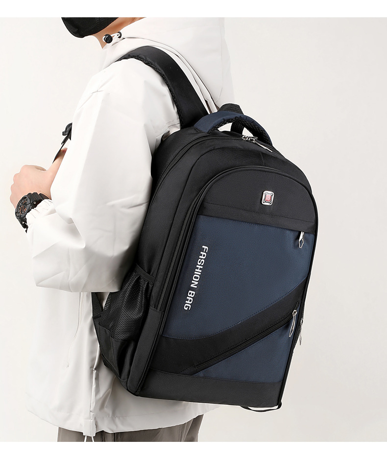 外贸新款双肩包男商务潮流休闲电脑背包通勤学生书包大容量旅行包详情18