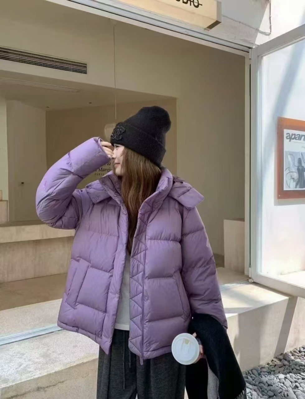 lulu同款泡芙五格杜邦三防可溯源90白鸭绒羽绒服女短款防寒面包服详情25
