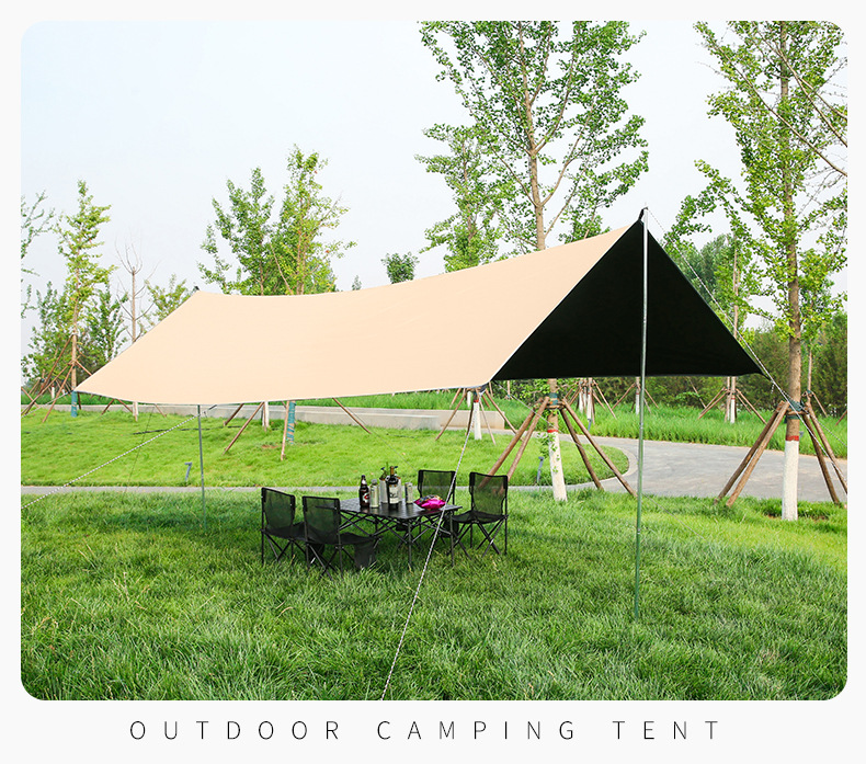 黑胶天幕帐篷户外便携式大号露营装备野营野餐防晒蝶形遮阳棚厂家详情24