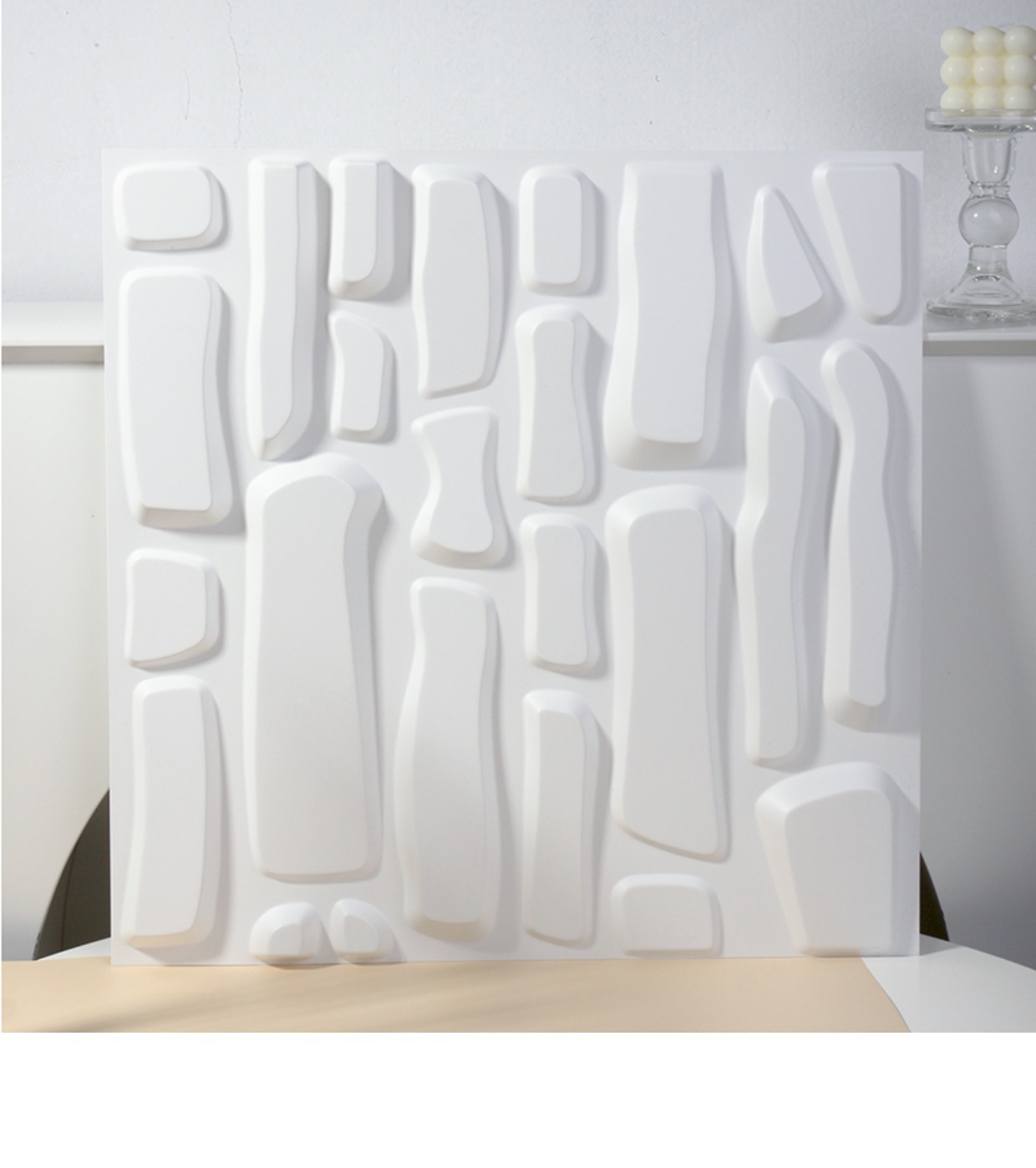 3D wall panel立体浮雕背景墙板贴客厅餐厅办公室民宿酒店KTV展厅遮丑墙壁PVC板跨境3D墙板绿生新材料详情21