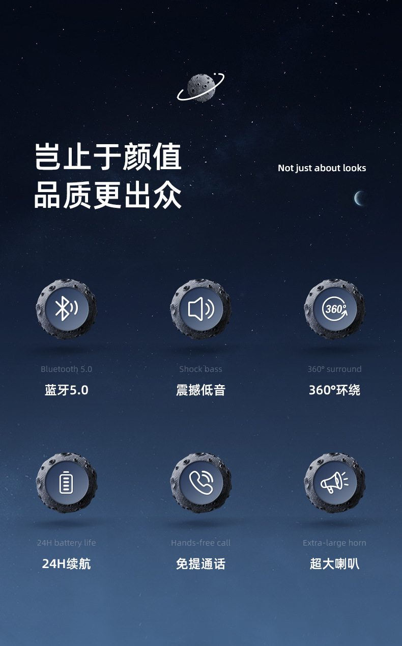 太空人宇航员无线蓝牙音箱便携迷你低音炮户外桌面创意小音响礼品详情3