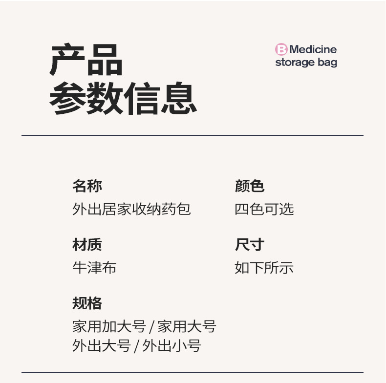 新款折叠药箱大容量分类医疗包防尘防潮急救包旅行家用药品收纳袋详情3