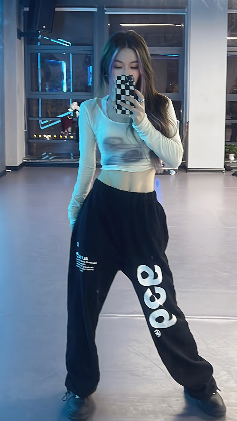 韩版春秋939运动裤男女宽松直筒阔腿裤子休闲卫裤ins潮练功舞蹈裤详情3