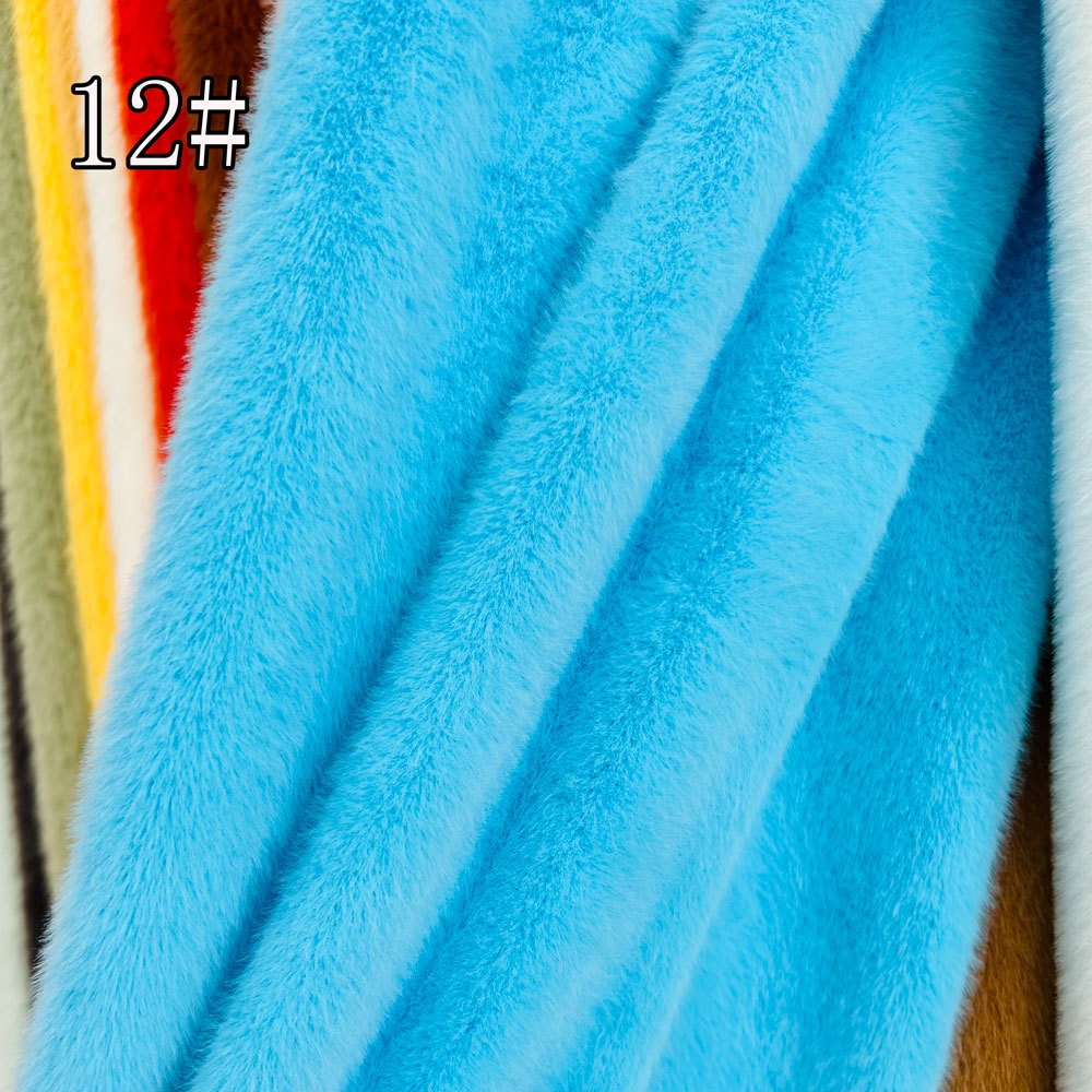 新欧貂毛绒抱枕热水袋布料高低毛仿貂毛现货纺织皮革针织绒布详情7