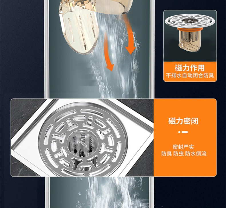 Bathroom anti-odor floor drain core, bathroom sewer floor drain cover, anti-insect, kitchen sewer anti-odor backflow magic tool pic 14