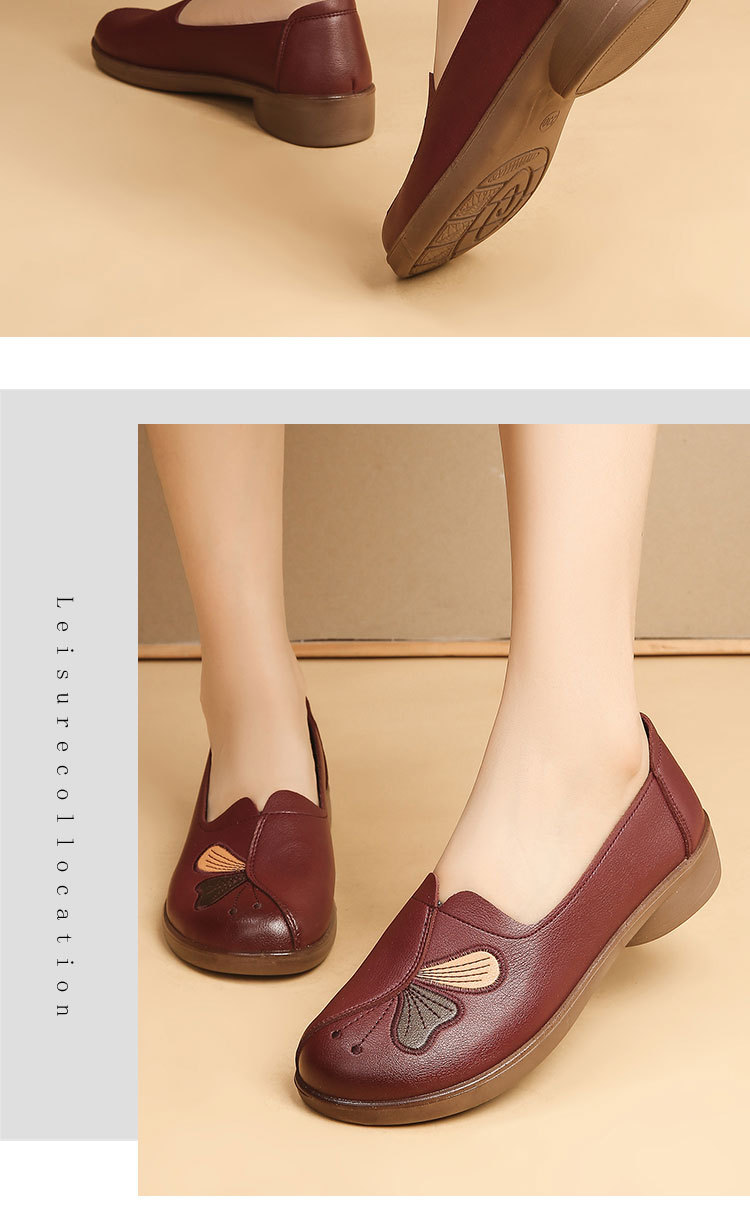 秋季新款妈妈鞋春秋款真皮中老年平底妈妈单鞋老人防滑软底皮鞋详情18
