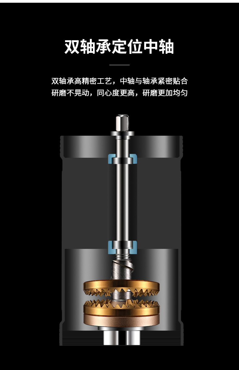 跨境手摇磨豆机外调节咖啡豆研磨机不锈钢手磨七星鬼齿手冲咖啡机详情28