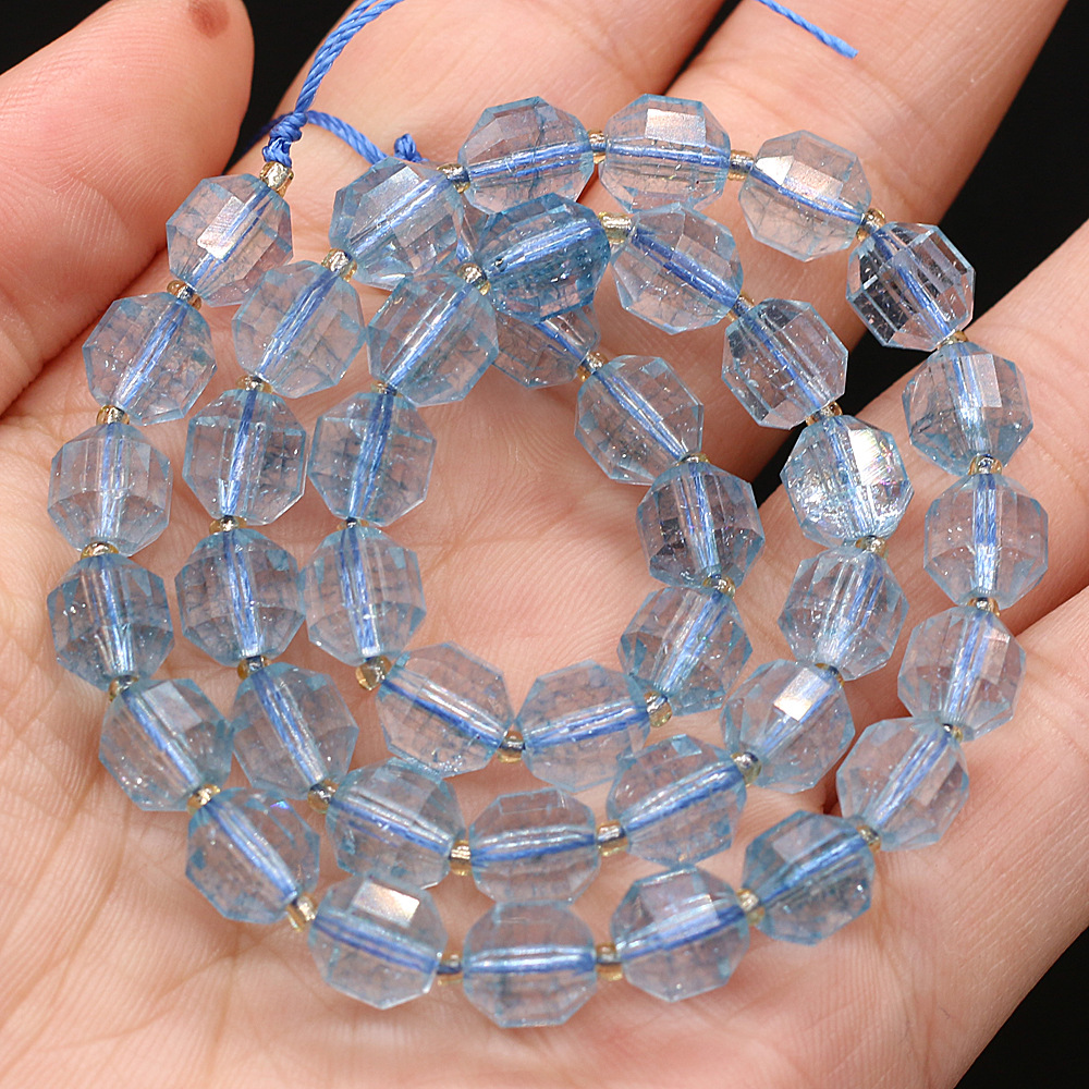 Wholesale of natural rose quartz rough stone cut surface bucket beads, crystal agate, diy jewelry accessories, semi-finished products, handcrafted beads pic 20