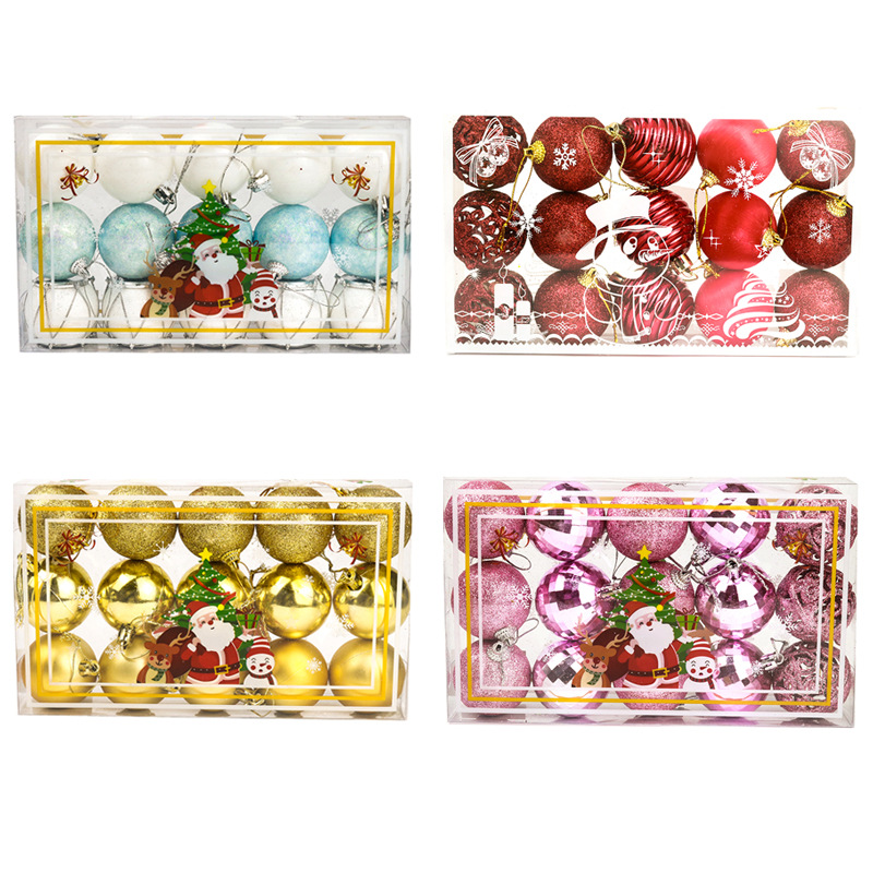 Christmas decorations: 5cm small Christmas pendant, multiple packs, Christmas ball gift pack, multiple boxes of small drums and bells, 15 pieces each pic 1