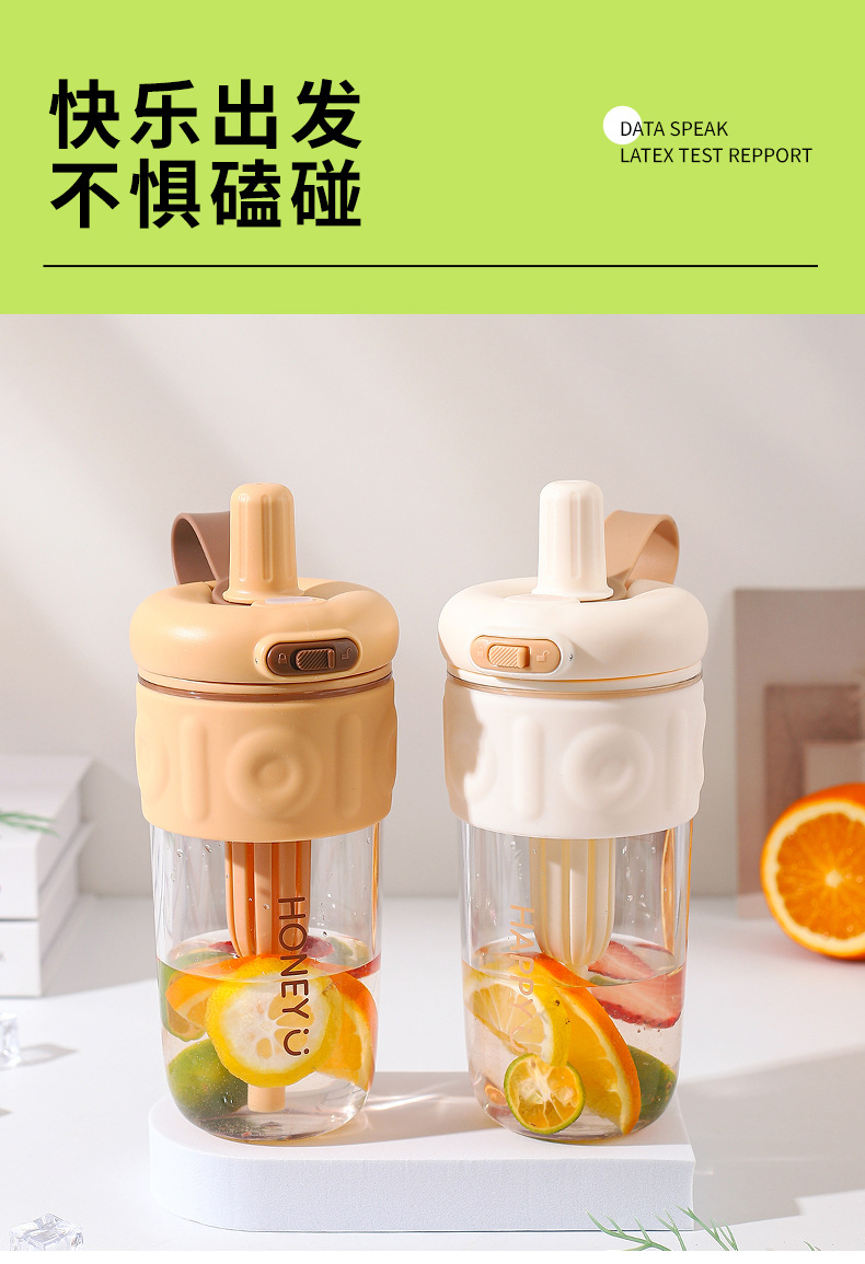 2024新款运动水杯夏季女简约大容量水杯耐高温高颜值塑料杯吸管杯详情23