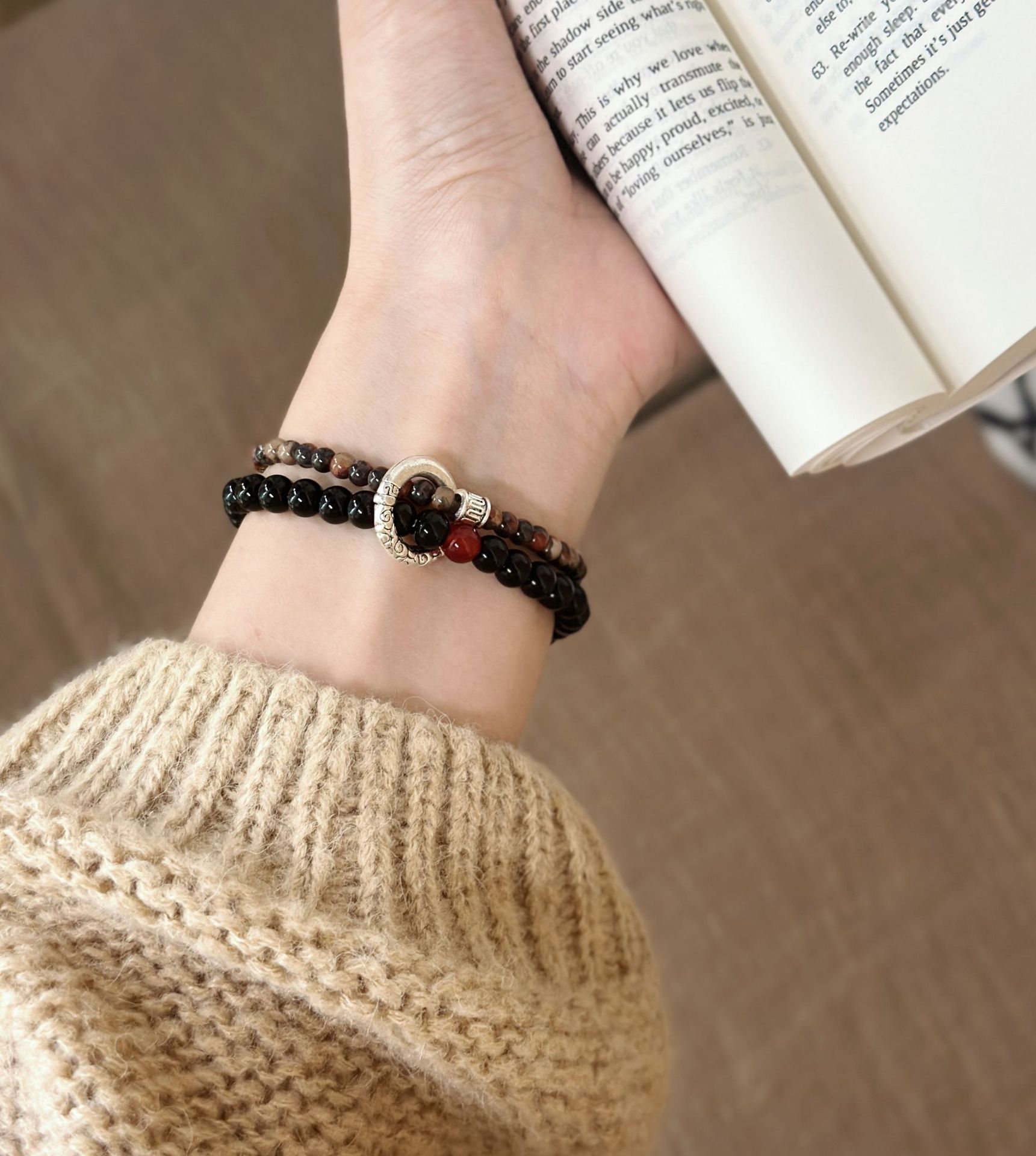 适用小米手环8表带9代串珠手绳国潮小米7/6/5/4/3NFC国风小米表带详情4