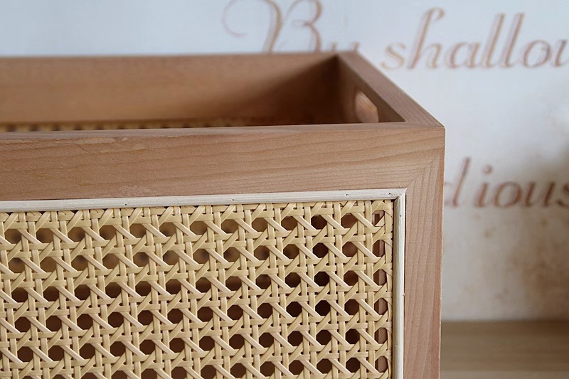 越南藤编收纳筐手工实木美式高档编织篮茶几杂物盒桌面收纳框篮子详情14