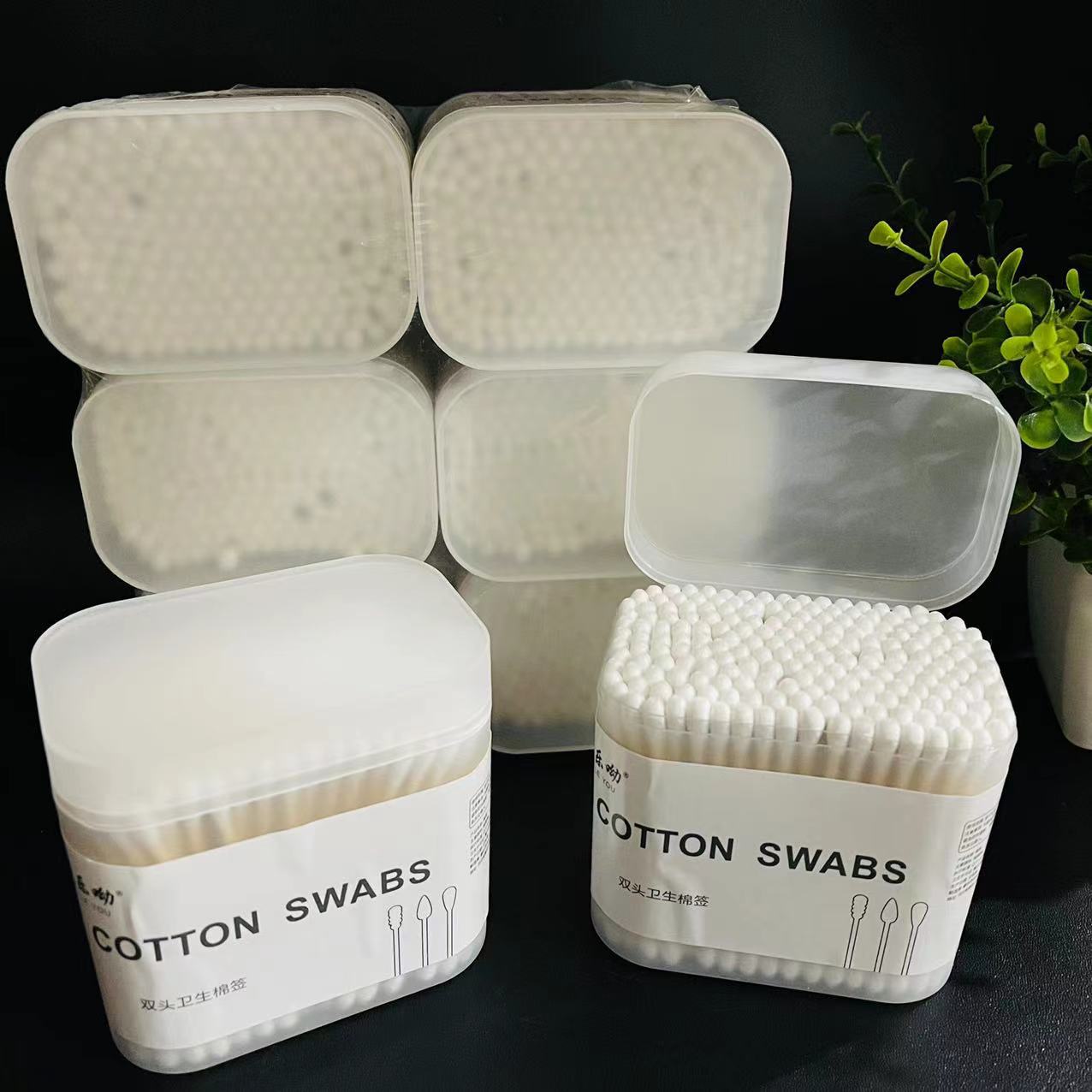【1-8 Zones 】 Frosted large square box cotton swabs 6/ pack 240/ box Frosted large square box cotton swabs, new makeup and beauty universal cotton swabs 2-yuan store, double-headed 2-yuan cotton swabs wholesale pic 4
