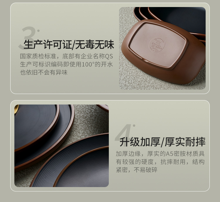 商用盘子烧烤碟烤肉盘创意配菜密胺餐盘长方形火锅店专用仿瓷餐具详情6