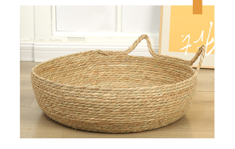 Cat bed, rattan woven cat bed, hand-woven rattan bed cat scratch board, straw all-season mat, round dog bed, cat supplies pic 14