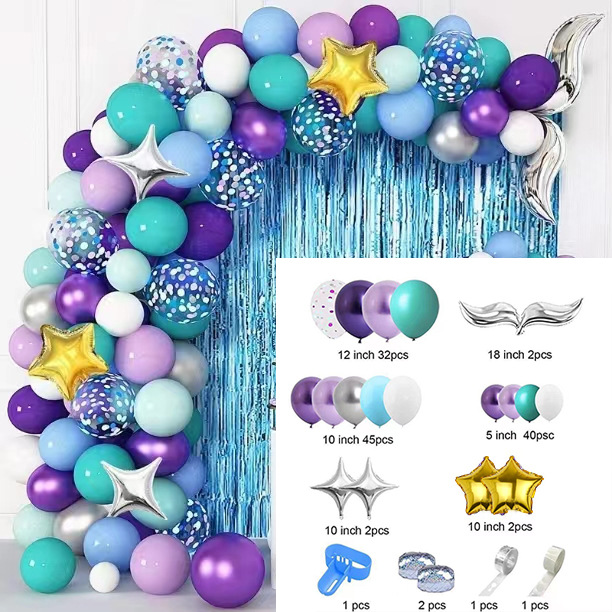 Cross-border rain curtain balloon set, multi-style birthday party, wedding decoration and arrangement, customized balloon set pic 2