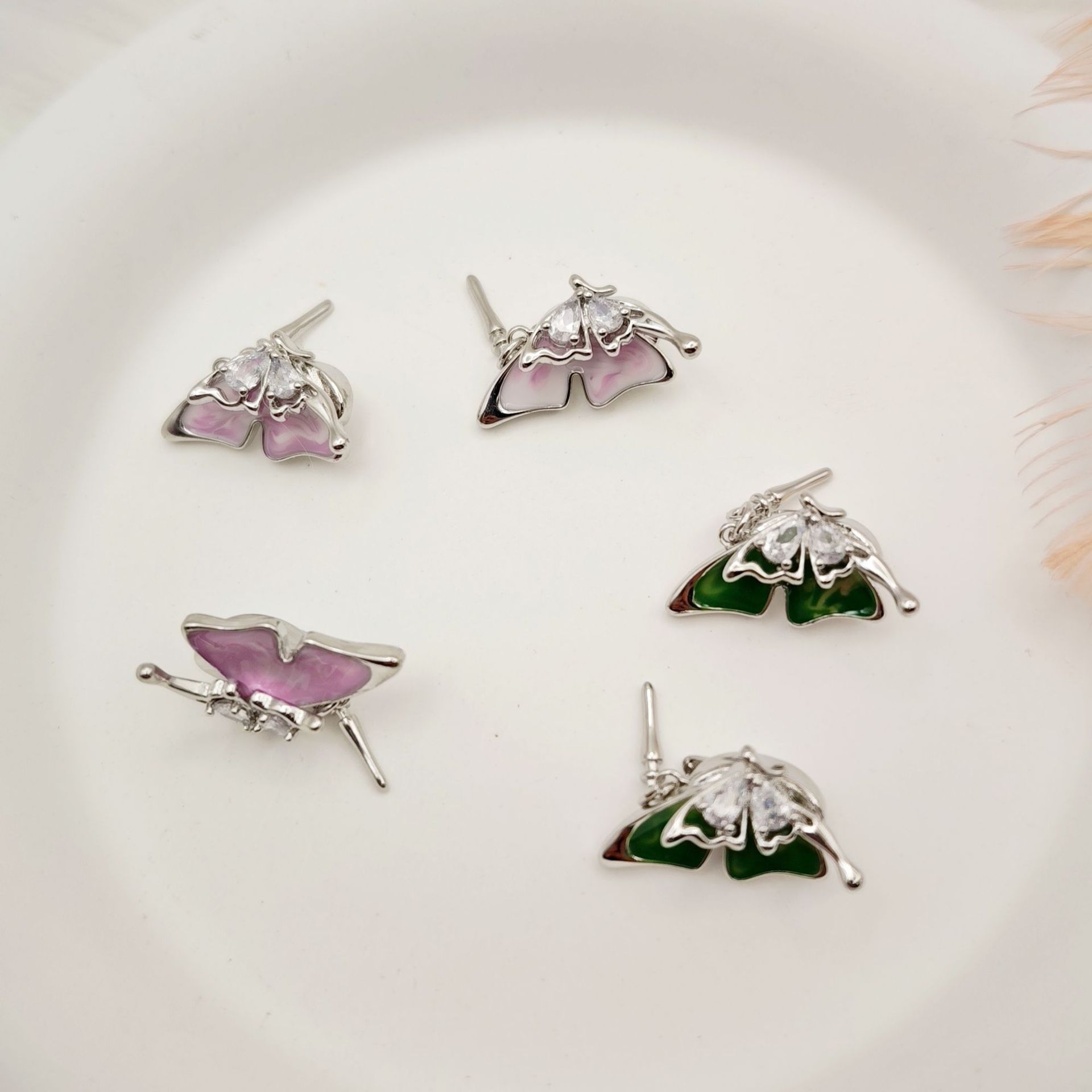 Pearl necklace buckle, oil drip butterfly style, micro-inlaid inlaid gold coin buckle, press buckle, connecting buckle, sweater chain, diy jewelry accessories pic 6