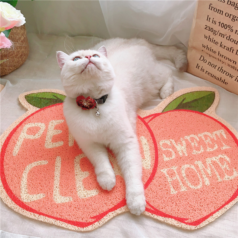 可爱水果猫砂垫草莓柠檬香蕉桃子猫咪垫子猫砂盆猫厕所防外溅地垫跨境出口家用地垫立体硅藻泥脚垫卫生间防滑门口浴室吸水地垫膨胀详情14