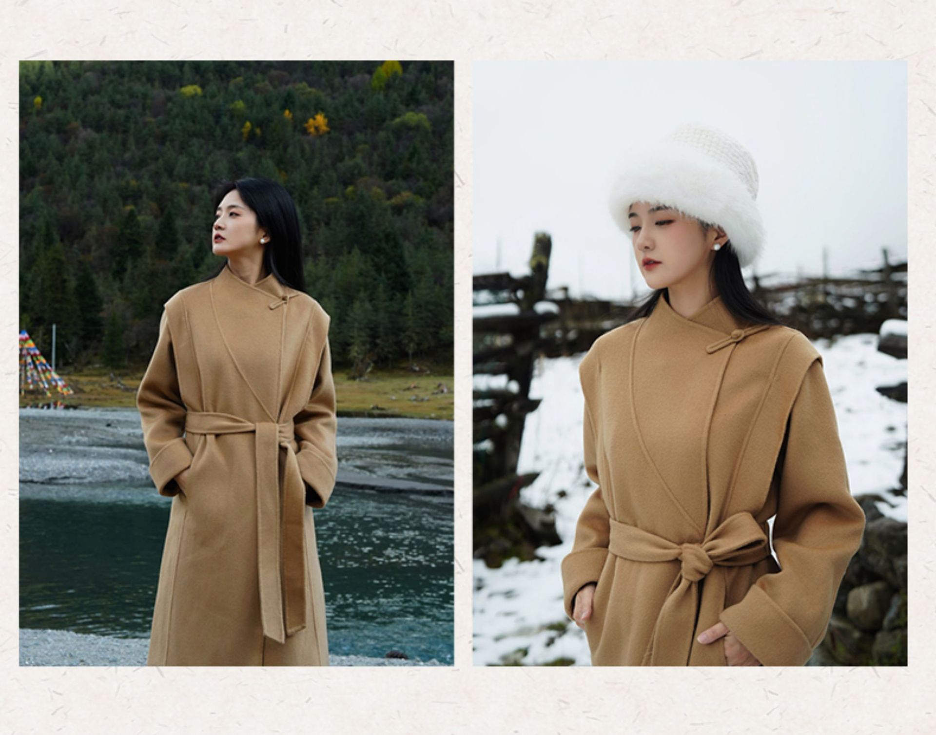 2025 New Chinese-style Australian wool Double-sided cashmere Chinese-style coat for women, mid-length black woolen wool coat with buttons pic 33