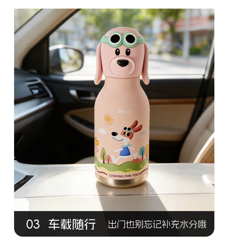 厂家批发儿童卡通可爱高颜值保温杯创意个性公仔头不锈钢保温杯详情9