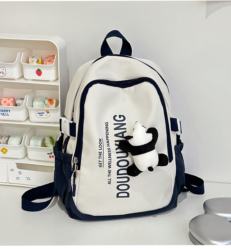 新款时尚休闲书包少女中学生双肩包高颜值大容量情侣双肩电脑包详情41