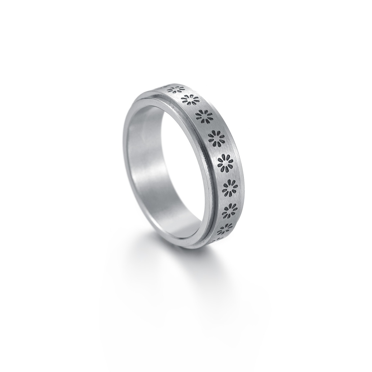 Amazon source Star Moon rotating titanium steel stress-relieving ring, standard US size cross-border jewelry wholesale pic 16