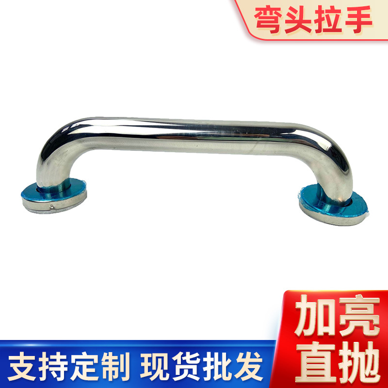 Factory wholesale thickened glass door elbow handles, security door wooden door handles, polished simple stainless steel handles pic 9