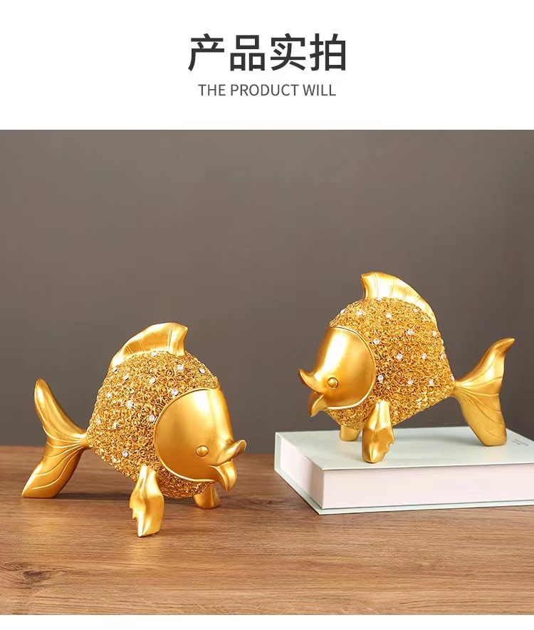 Every year, there are fish-bringing wealth ornaments. The light luxury entrance hall, living room, TV cabinet, wine cabinet, and office desk decorations are all exquisitely handcrafted pic 9