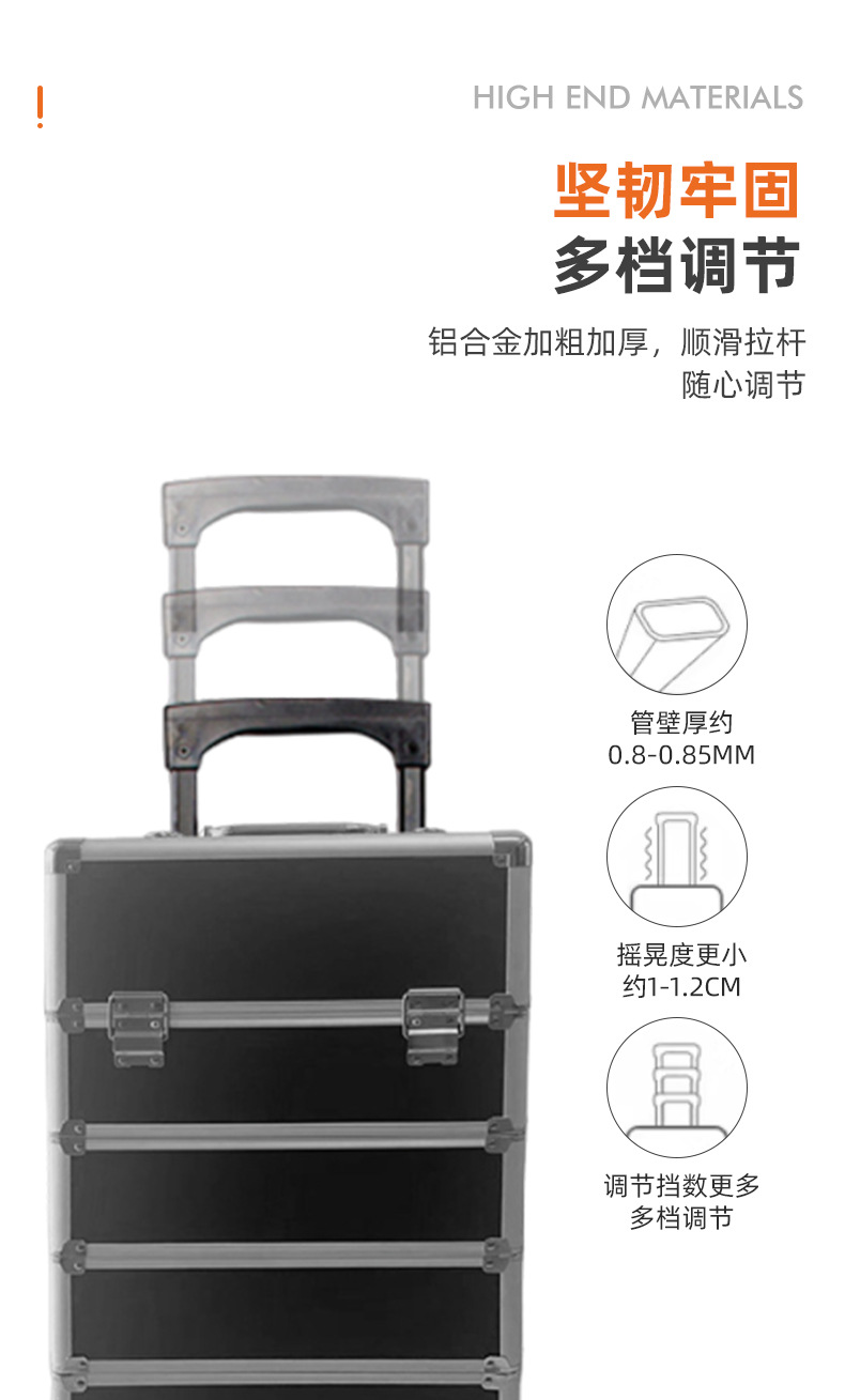 Wholesale of large-capacity multi-layer handle cosmetic cases, cosmetic cases, nail cases, aluminum alloy storage, cross-border cosmetic cases pic 13