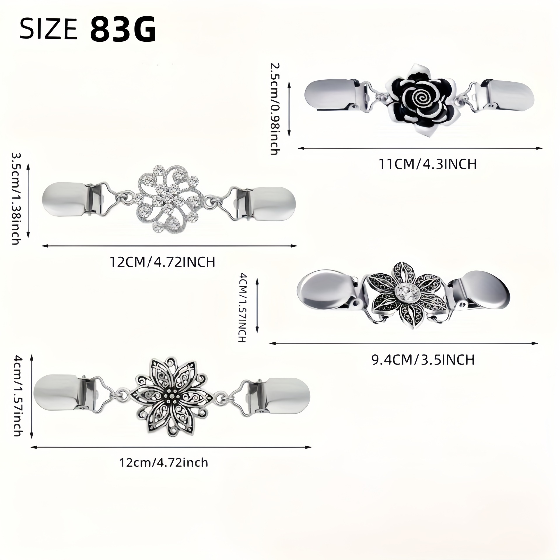 欧美复古合金毛衣夹丝巾开衫扣衬衣领夹防走光束紧夹胸针厂家直销详情31