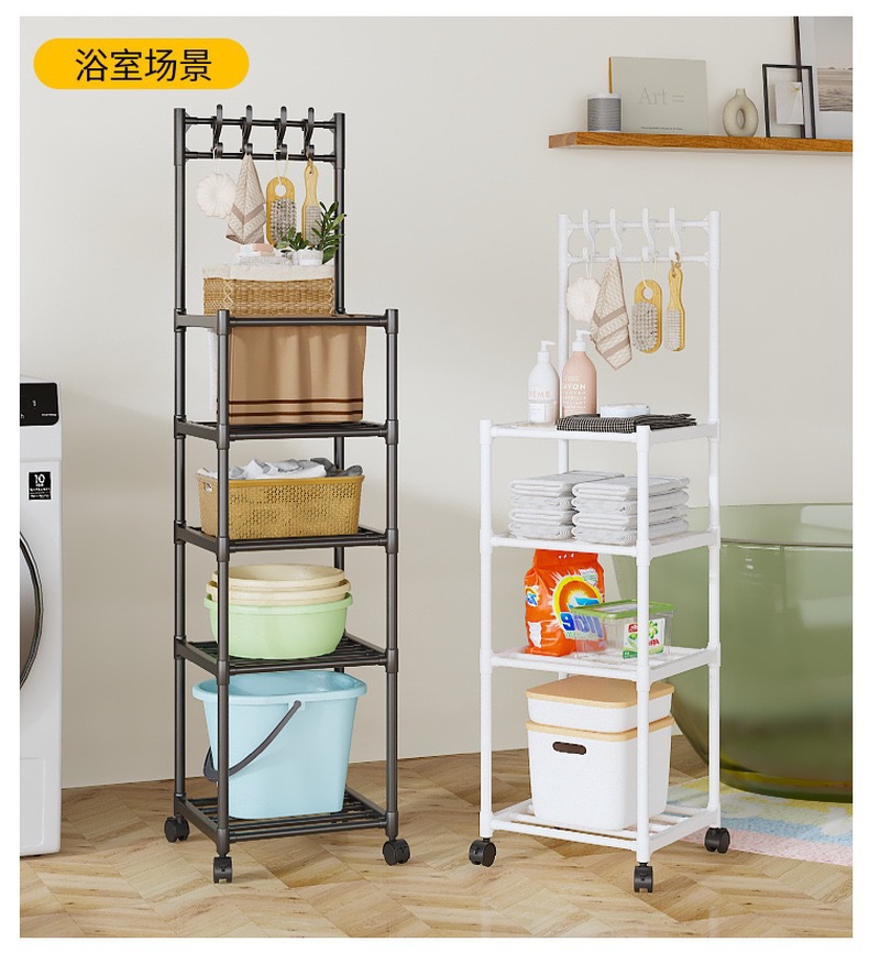 Cross-border kitchen storage rack, floor-standing mobile pot rack, multi-functional storage rack, multi-layer storage shelf pic 12