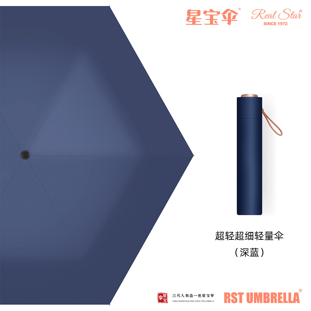 素色超轻防晒伞三折6股手动遮阳晴雨伞黑胶图层轻便雨伞详情27