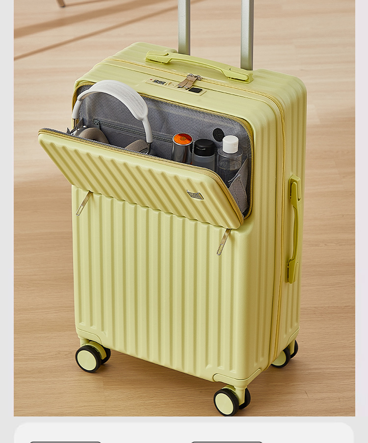 拉杆箱多功能行李箱前开盖拉杆箱结实耐用密码箱可坐大容量旅行箱详情8