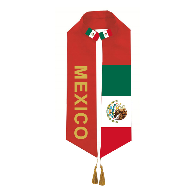 Cross-border graduation shoulder strap, Mexican Gothic sublimation graduation sash, academic gown, shawl, collar, tassel custom pic 4