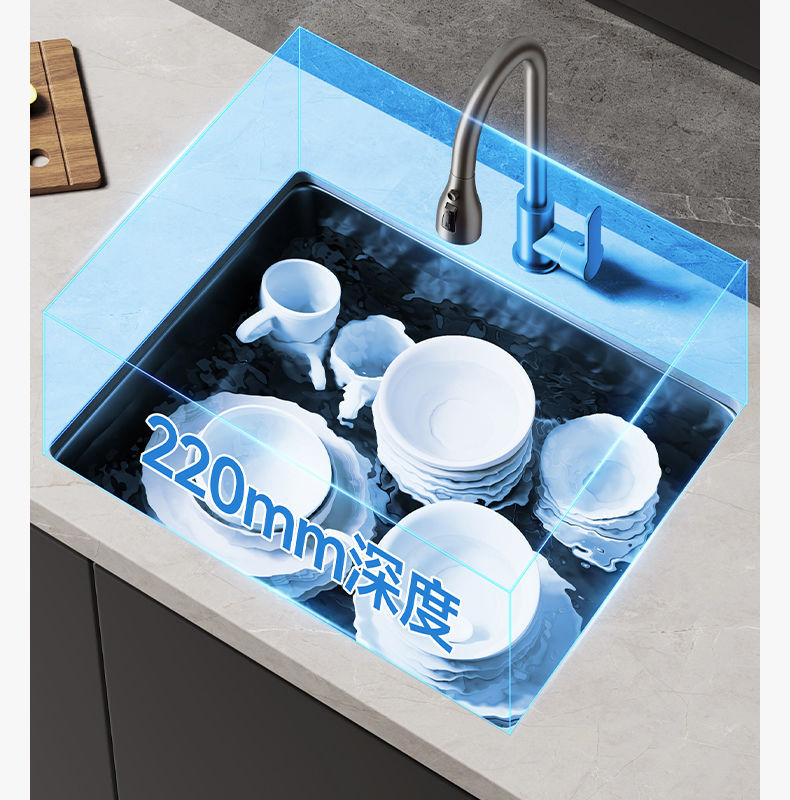 家韵纳米厨房手工小水槽单槽不锈钢洗菜盆台下盆迷你吧台岛台详情16