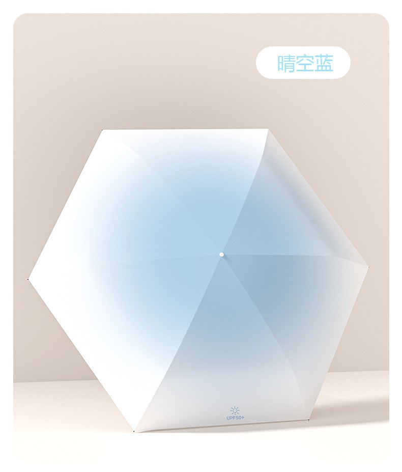 六折迷你黑胶渐变防晒伞手环批发小巧便携晴雨伞广告伞折叠遮阳伞详情34