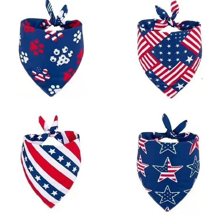 Rongka Pet Cross-border New European and American pet triangular scarves, polyester puppy scarves, dog neck scarves, saliva wipes, cat scarves and decorative items pic 3