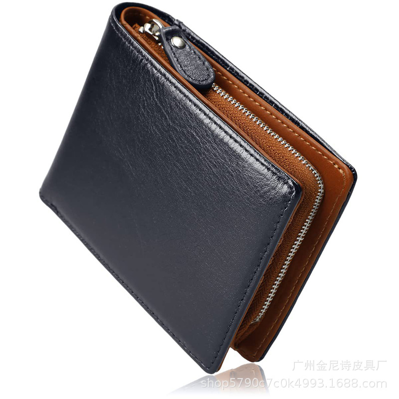 跨境爆款男士商务钱包多功能真皮钱夹时尚多卡位卡包便携式零钱包详情1