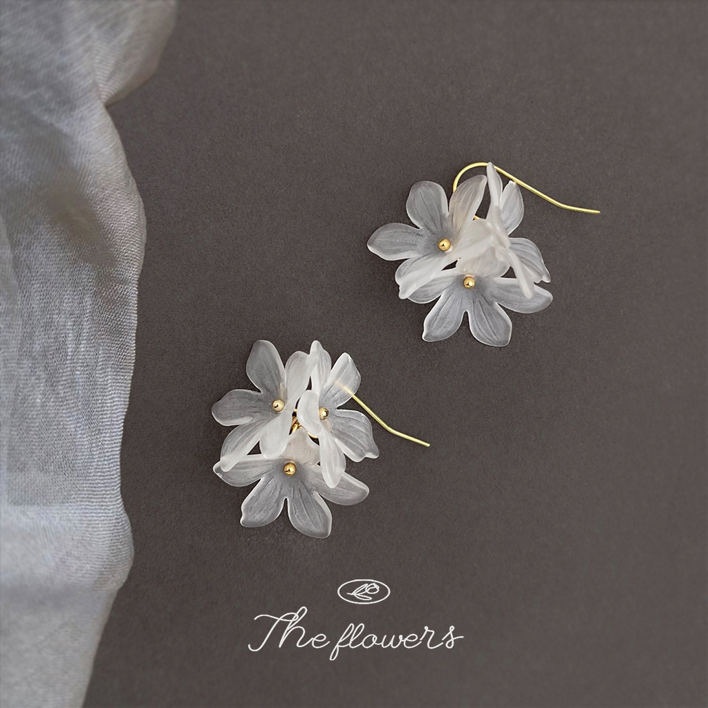 Forest-style fresh and sweet floral acrylic earrings, elegant and feminine new earrings factory accessories supply pic 7