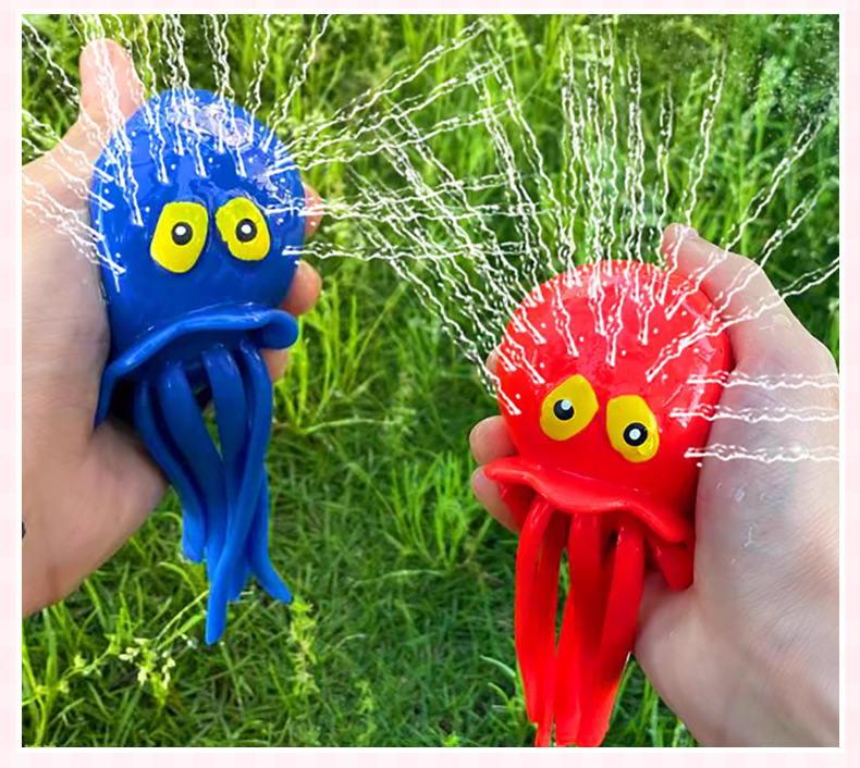 跨境热卖戏水章鱼儿童洗澡捏捏乐喷水沙滩解压玩具批发运动休闲玩水玩具详情11