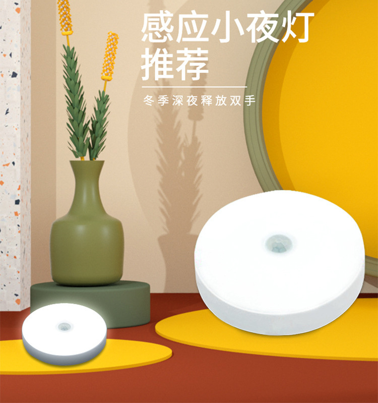 led智能人体自动感应灯usb充电小夜灯衣柜橱柜宿舍走廊卧室感应灯详情1