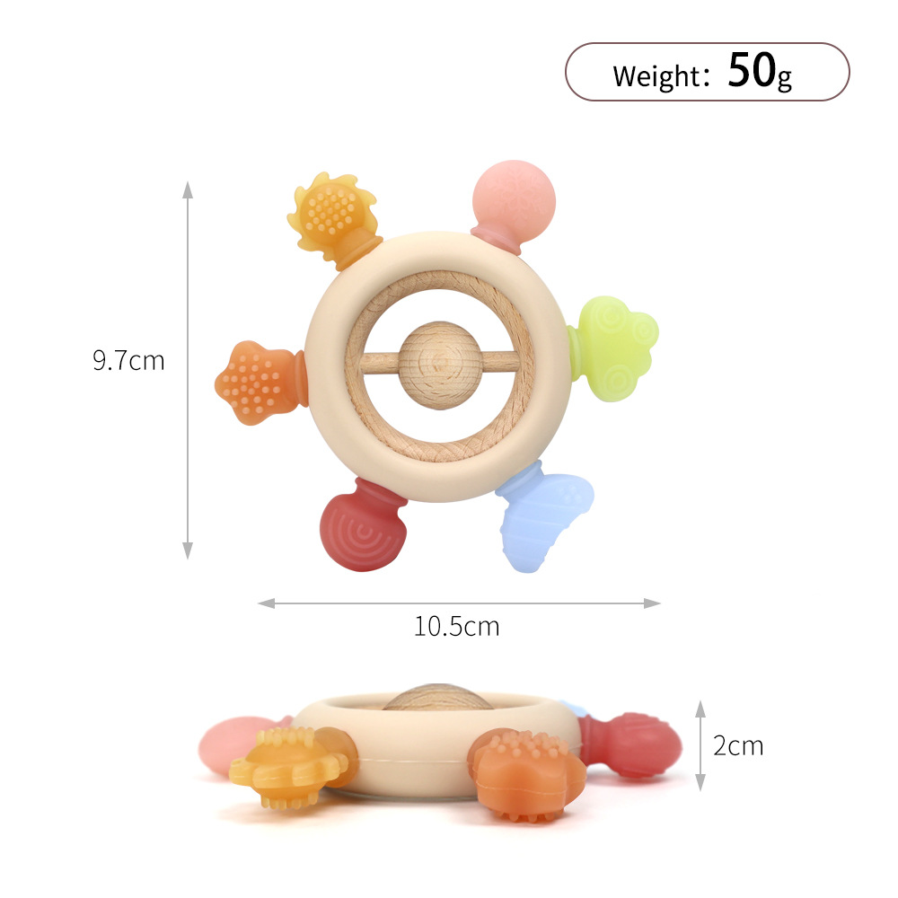 The new cross-border baby teething toy is a chewable silicone soothing and biting fun toy for babies to teething with six fingers pic 5