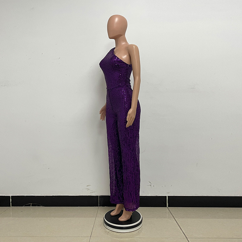 新中式无袖连体衣独立站夏季单肩亮片连体裤女批发详情38