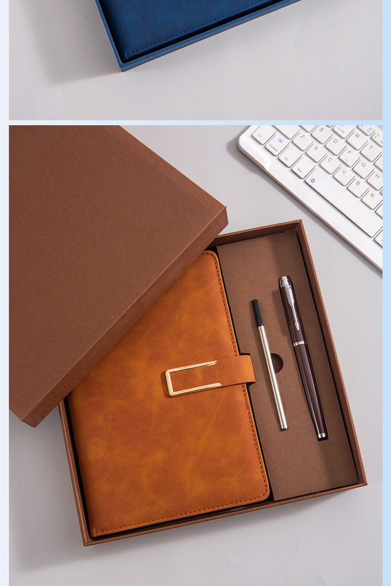 a5 Notebook Customized Premium Set: Notepad, Diary, Soft Leather Office and Enterprise Customized Gift box, logo printable, office supplies customized pic 20