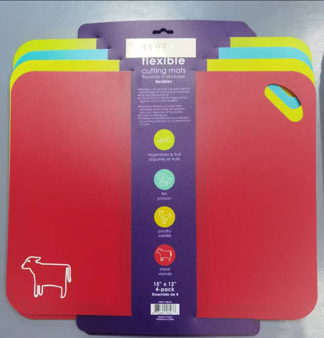 简约彩色菜板四件套塑防滑菜板厨房案板生鲜果蔬砧板辅食切板详情1