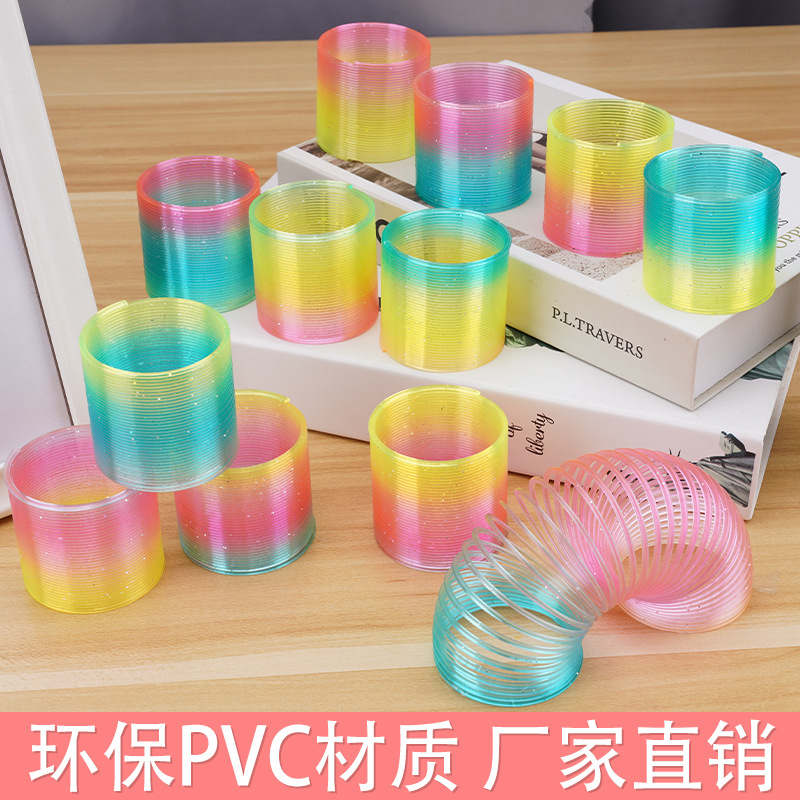 521A model small rainbow ring Spring ring Seven-color small magic hula hoop 5.2*5CM lantern plastic wholesale pic 16