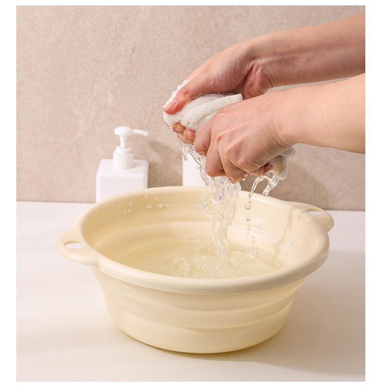 奶油色便携式折叠盆厨房卫生间易收纳学生宿舍外出旅行脸盆洗手盆详情11