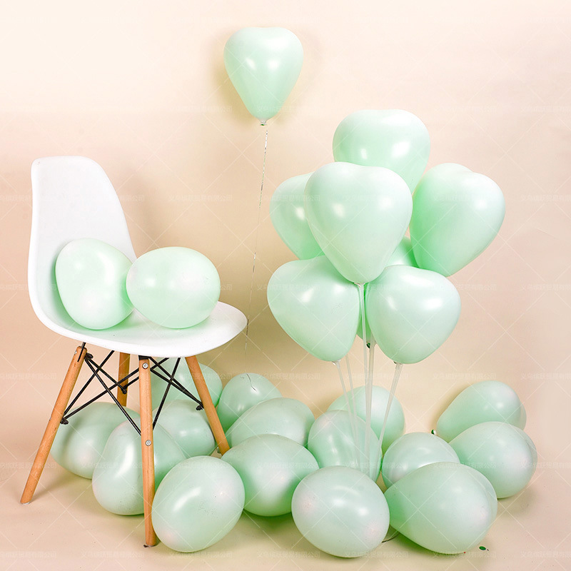 Macaron heart-shaped balloons for the Qixi Festival confession, wedding decoration, birthday party, cute girl atmosphere, and non-toxic pic 7