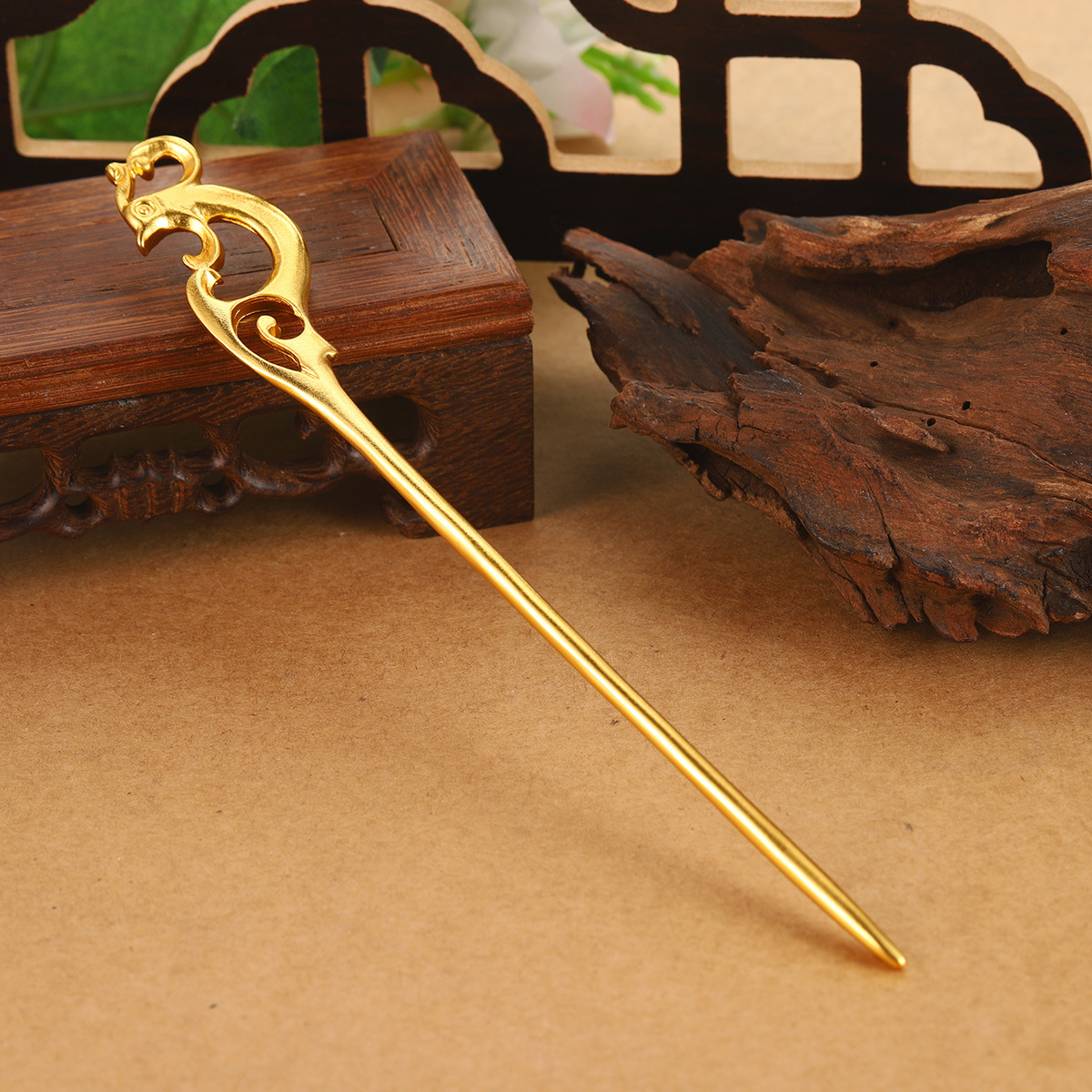 New ancient-style hair accessories, new hair forks, high-end Hanfu accessories, high-end ornaments, hollowed-out dragon geometric auspicious cloud hairpins wholesale pic 29